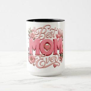 Caneca Ouro Macio Citação da Mãe Tipografia 3D Elegante
