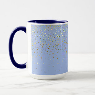 Caneca Ouro Petite Stars Café De Dois Tom - Azul