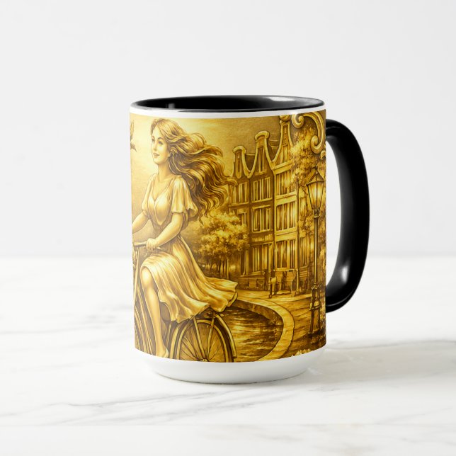 Caneca Ouro Pontes Em Arco Amsterdã Charme (Frente Esquerda)