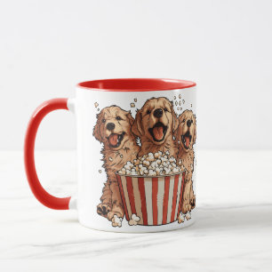 Caneca Ouro Retriever Cães Filme Popcorn Balde