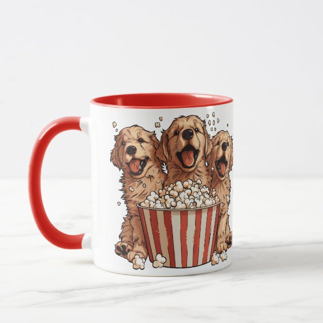 Caneca Ouro Retriever Cães Filme Popcorn Balde (Esquerda)