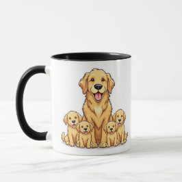 Caneca Ouro Retriever Family Mug - Presente Adorável