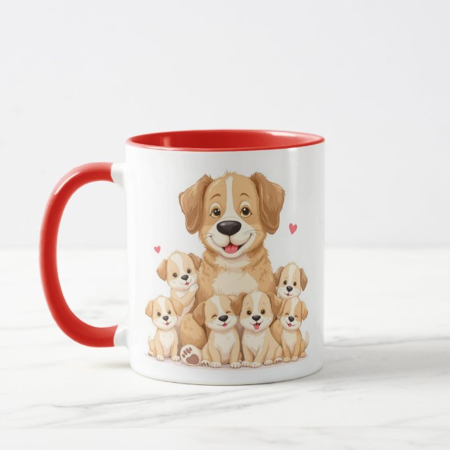 Caneca Ouro Retriever Family Mug - Presente Adorável (Esquerda)