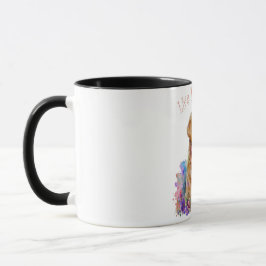 Caneca Ouro Retriever Floral