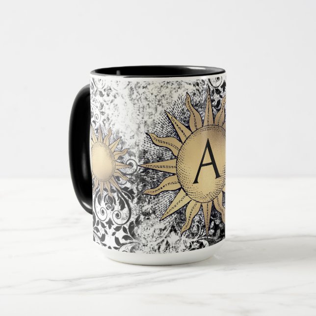 Caneca Ouro Sun & Inicial (Frente Esquerda)
