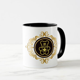Caneca Ouro Teddy Bear Doutor Personalizar Nome Mug