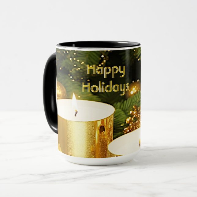 Caneca Ouro velas de Natal (Frente Esquerda)