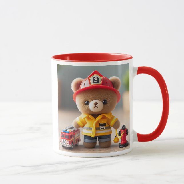 Caneca Ours en peluche pompier professionnel. (Direita)