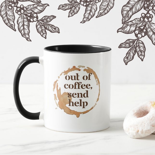 Caneca Out of Coffee Send Help Funny Caffeine Addict (Criador carregado)