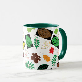 Caneca outono do outono deixa verde padrão
