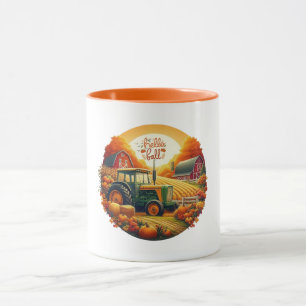 Caneca outono russo/vintage na fazenda