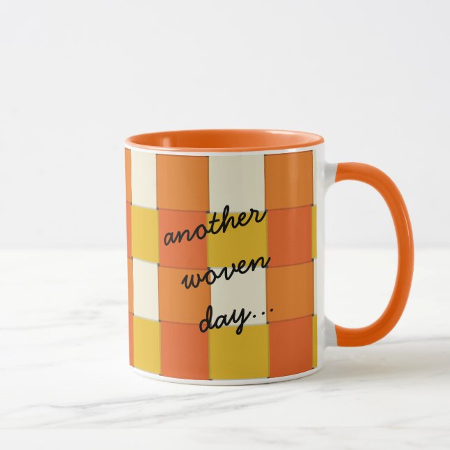 Caneca Outro Laranja e Amarelo de Dia Tecido (Direita)