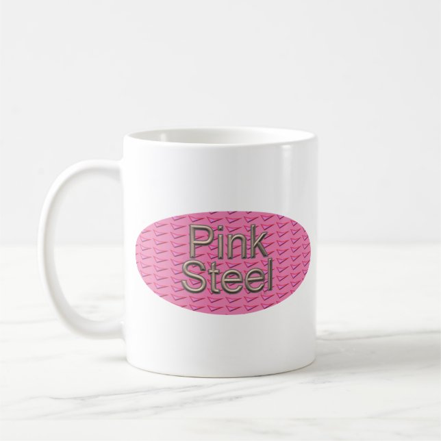 Caneca oval de aço rosa (Esquerda)