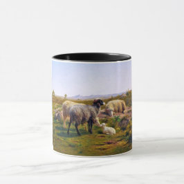 Caneca Ovelha e carneiro na natureza (por Rosa Bonheur)