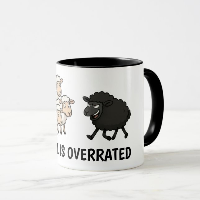 Caneca Ovelha Preta e Branca (Frente Esquerda)