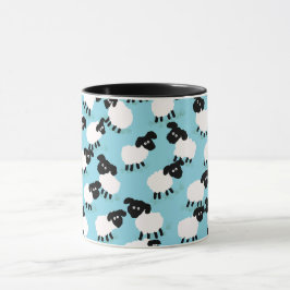 Caneca Ovelhas Fofas em Azul Bebê