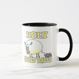 Caneca ovelhas sagradas bolas engraçadas desfiando lã de