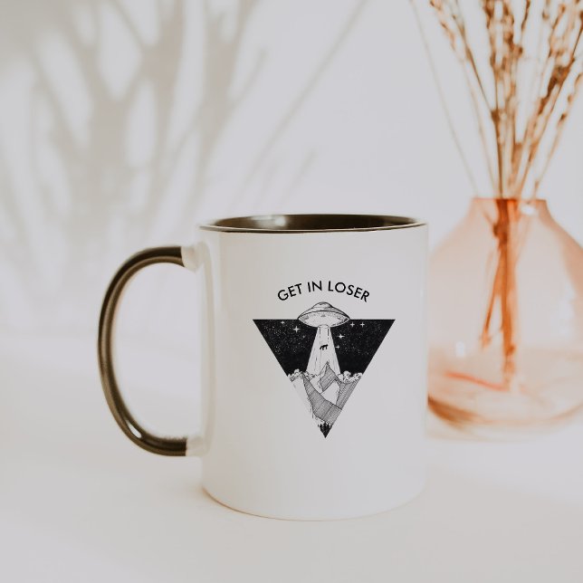 Caneca OVNI Engraçado | Entre Perdedor (Criador carregado)