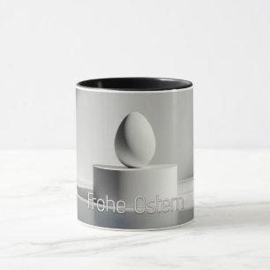 Caneca Ovo de Páscoa minimalista em pedestal moderno
