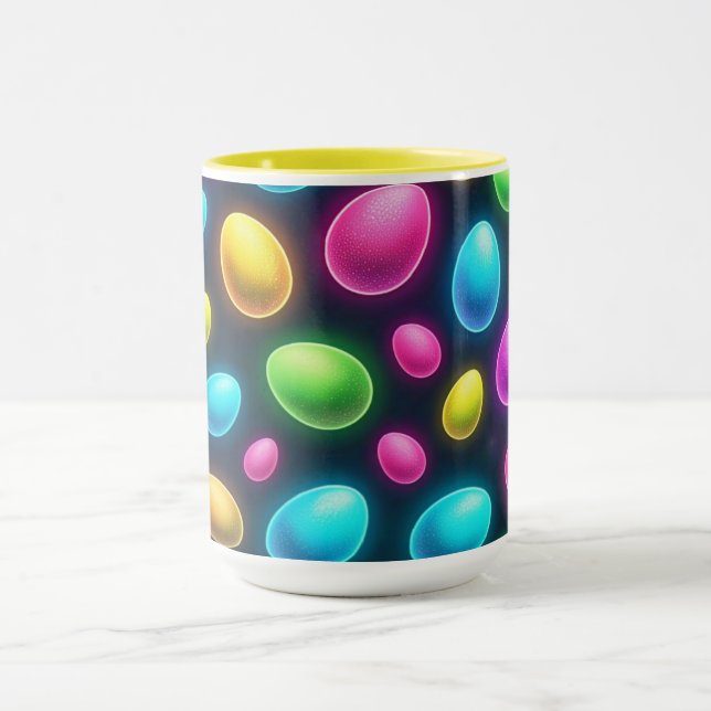 Caneca Ovo/Primavera de Páscoa de cor clara/néon (Centro)