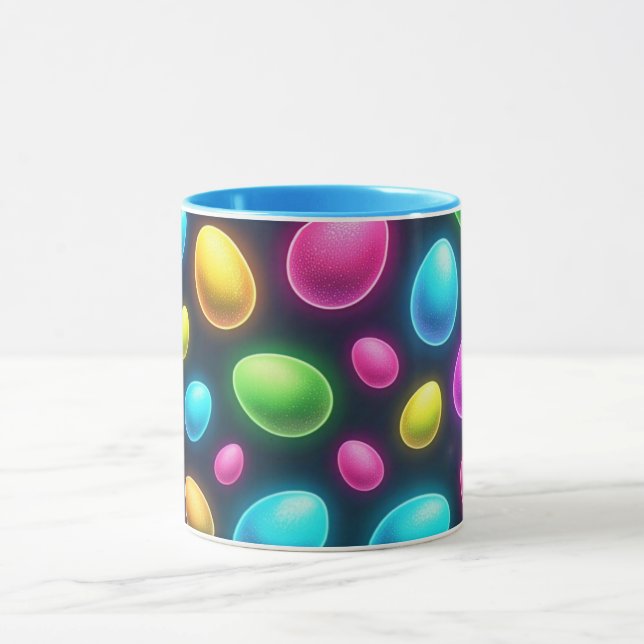 Caneca Ovo/Primavera de Páscoa de cor clara/néon (Centro)