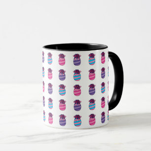 Caneca Ovos de Páscoa com Flores e Fita