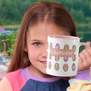 Caneca Ovos de Páscoa - Cor-de-rosa