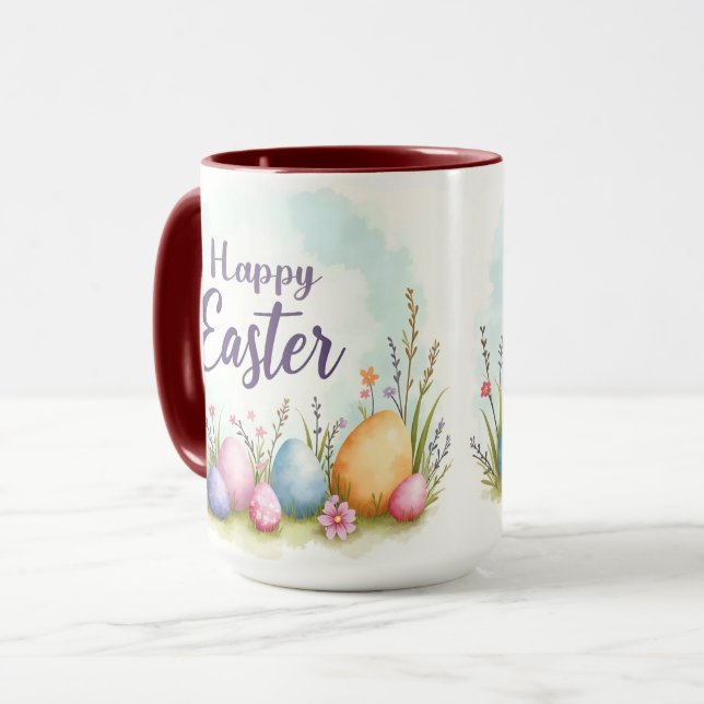 Caneca Ovos de Páscoa Elegantes Coleção Bonita (Frente Esquerda)