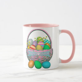 Caneca Ovos de Páscoa Pintados em Cesta