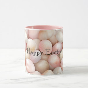 Caneca Ovos Rosa Pêssego de Páscoa
