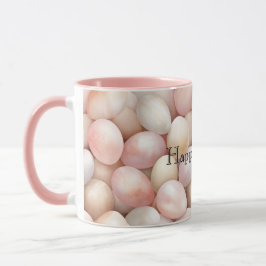 Caneca Ovos Rosa Pêssego de Páscoa