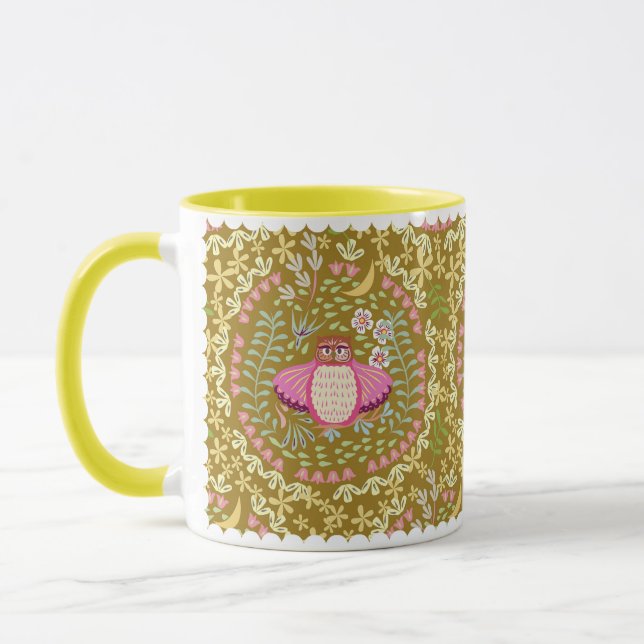 Caneca Owl Folk Olive (Esquerda)
