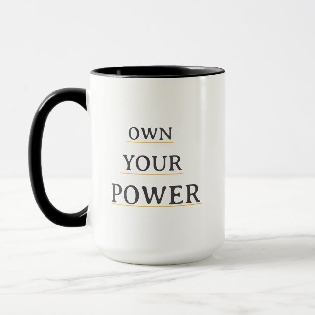 Caneca Own Your Power Minimal Typography | Motivational Q (Esquerda)