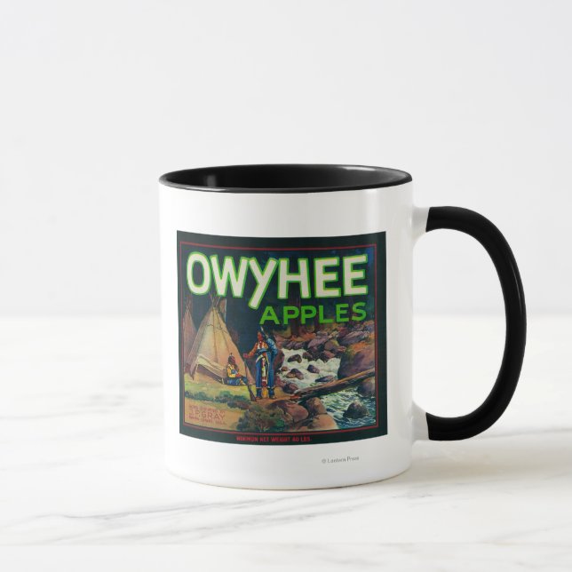 Caneca Owyhee Apple Crate LabelNampa, ID (Direita)