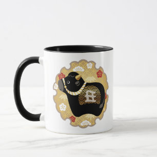 Caneca Ox preto-branco, Ano Novo Chinês do Ox