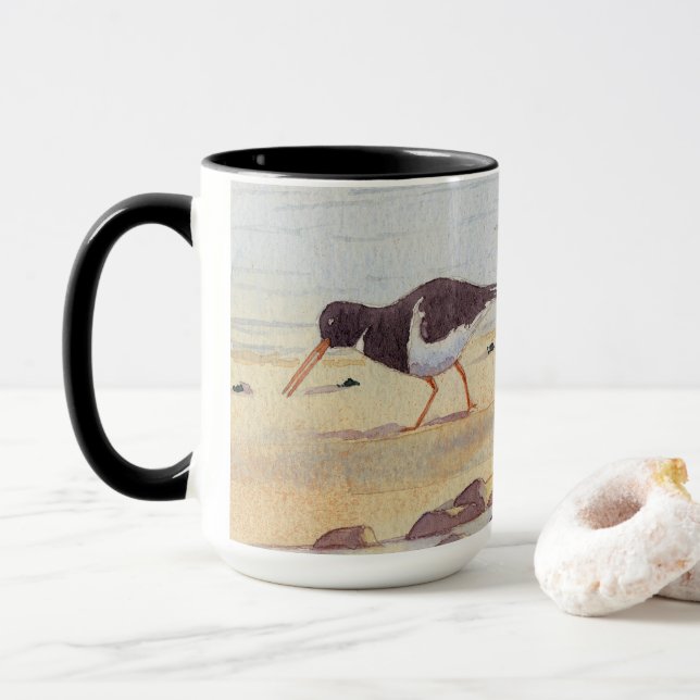 Caneca Oystercatcher Seabird Willife Birthday Coffee Mug (Com Donut)