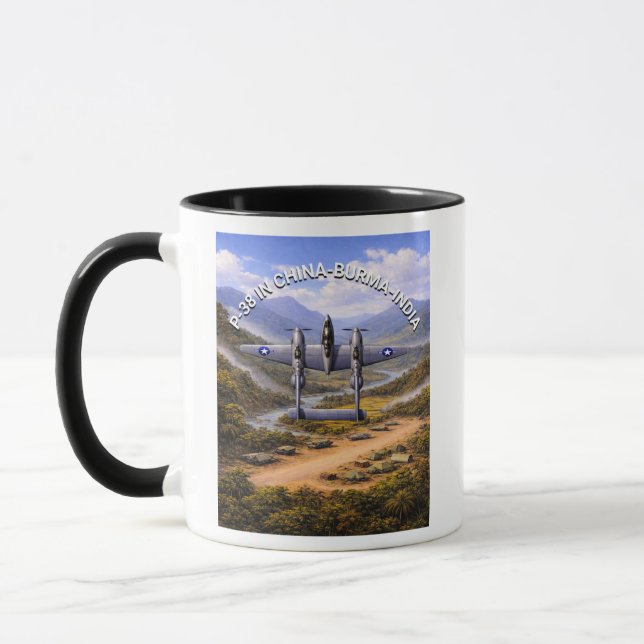 Caneca P-38 Lightning Campanha China Birmânia Índia (Esquerda)
