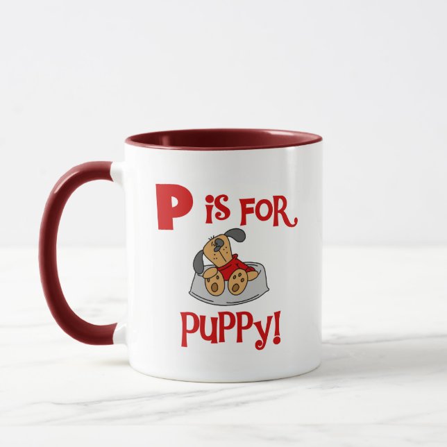 Caneca P é para Camisetas de papoila e presentes (Esquerda)