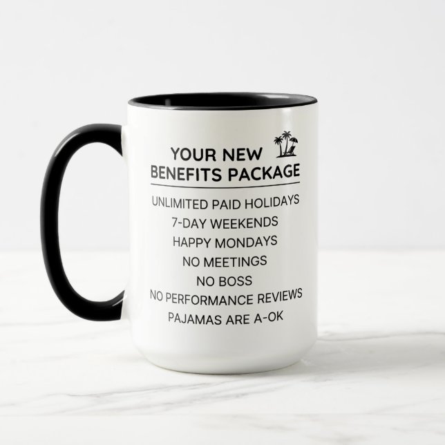 Caneca Pacote de Benefícios Divertidos para Trabalho Remo (Esquerda)