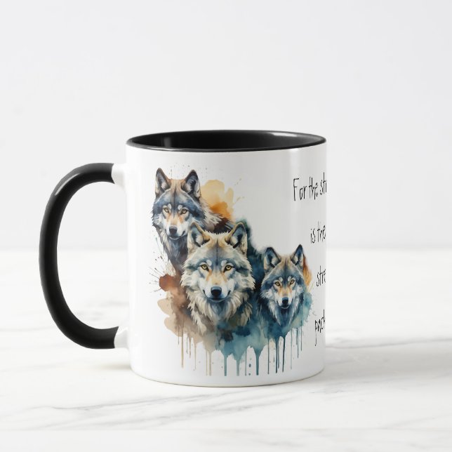 Caneca Pacote de Força de Citação do Lobo Inspiracional F (Esquerda)