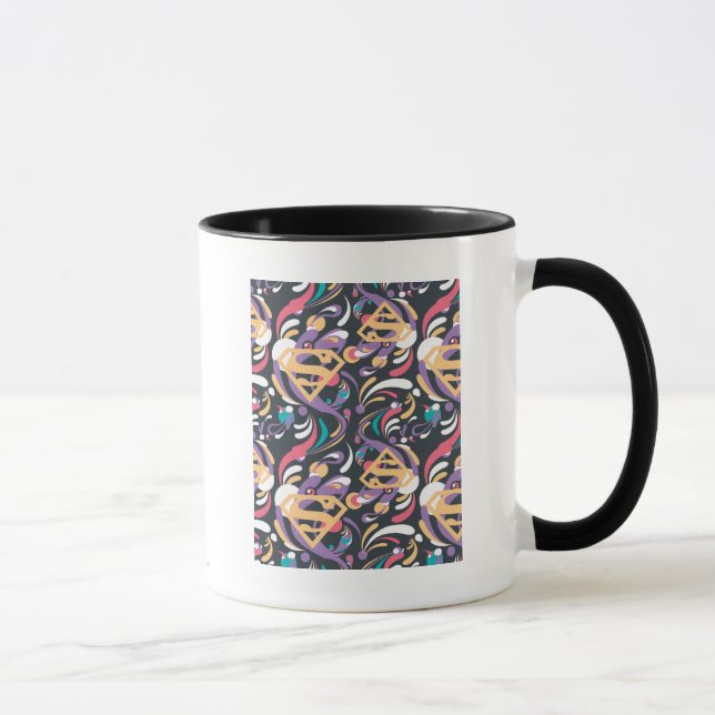 Caneca Padrão 8 de oscilações de cores da supergirl (Direita)