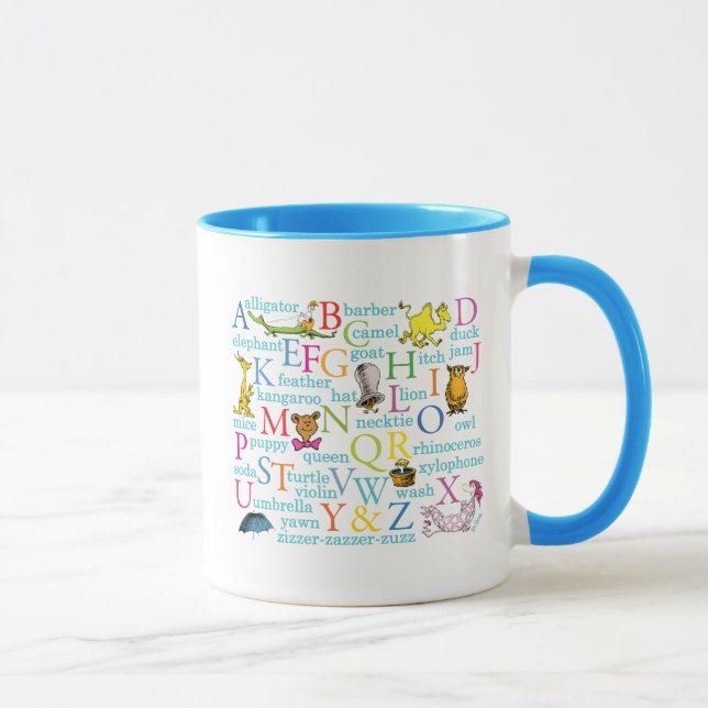 Caneca Padrão ABC do Dr. Seuss com palavras (Direita)