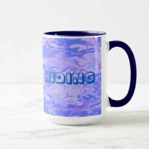 Caneca Padrão Abstrato Azul de Pastel de Camouflage