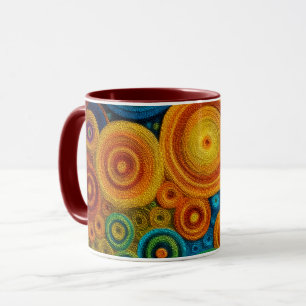 Caneca Padrão Abstrato de Espiral Colorida Redemoinho Geo