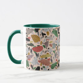Caneca Padrão Abstrato de Estilo Artístico Moderno de Ter