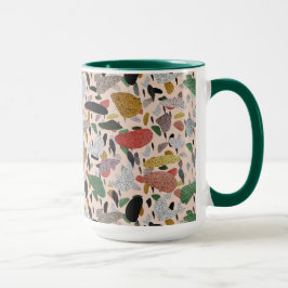 Caneca Padrão Abstrato de Estilo Artístico Moderno de Ter