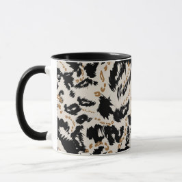 Caneca Padrão Abstrato de Leopardo Africano Boêmio