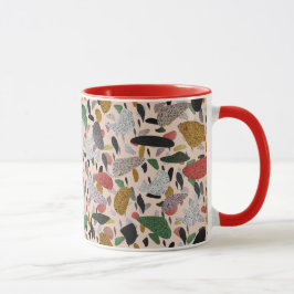Caneca Padrão Abstrato de Terrazzo em Estilo Artístico Mo
