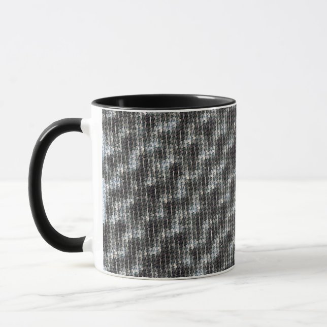 Caneca Padrão abstrato geométrico tecido de ardósia gelad (Esquerda)