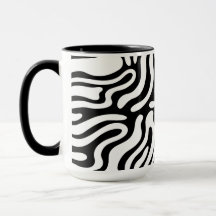 Padrão Abstrato Ondulado Preto e Branco